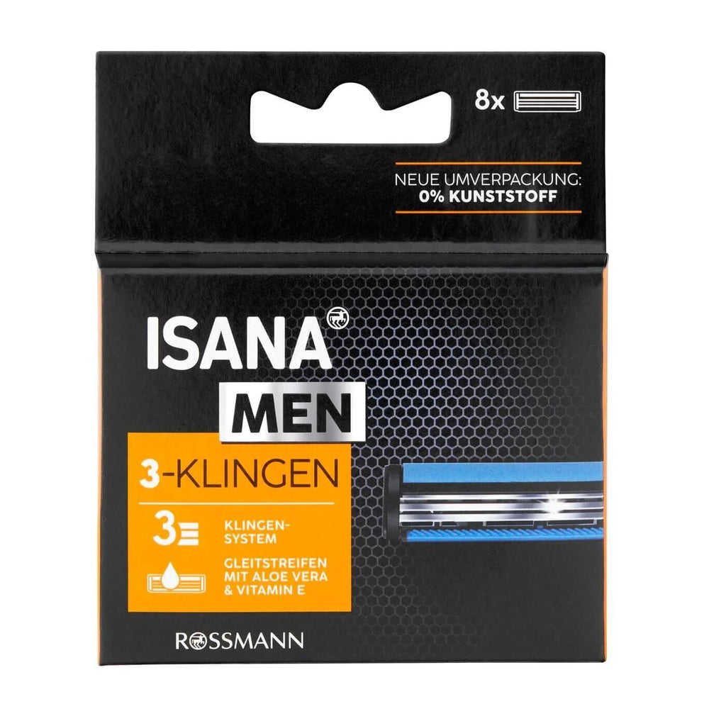 Isana Men 3-Blade Replacement Razor Cartridges 8 Count
