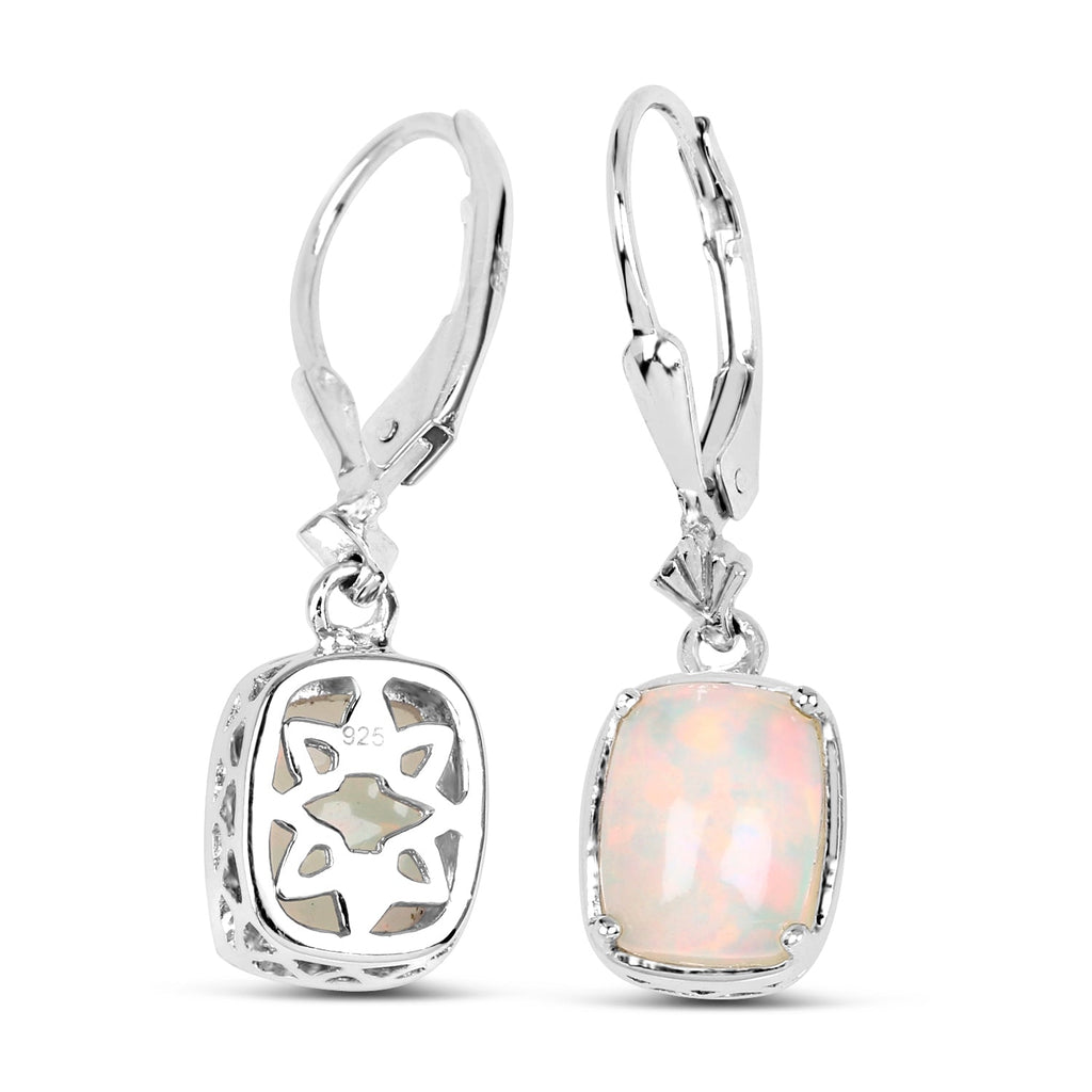 2.52 Carat Genuine Ethiopian Opal .925 Sterling Silver Earrings