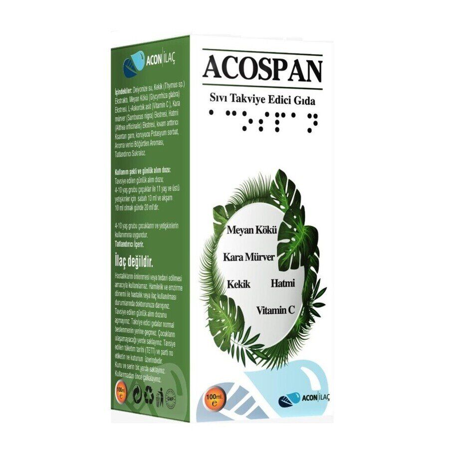 Acon Ilac Acospan Herbal Syrup with Elderberry & Vitamin C 100ml