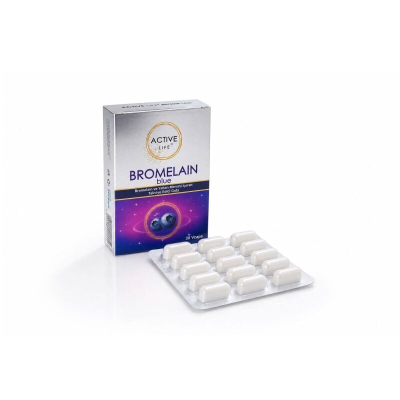 Active Life Bromelain Blue Dietary Supplement 30 Capsules