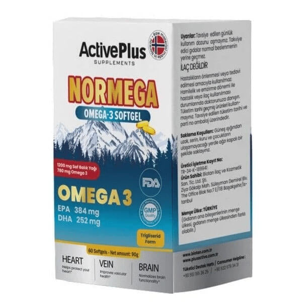 Active Plus Normega Omega-3 Dietary Supplement 60 Softgels
