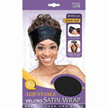 Adjustable Velcro Satin Open Wrap (Black) #175