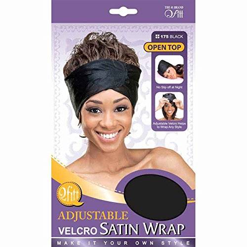 Adjustable Velcro Satin Open Wrap (Black) #175