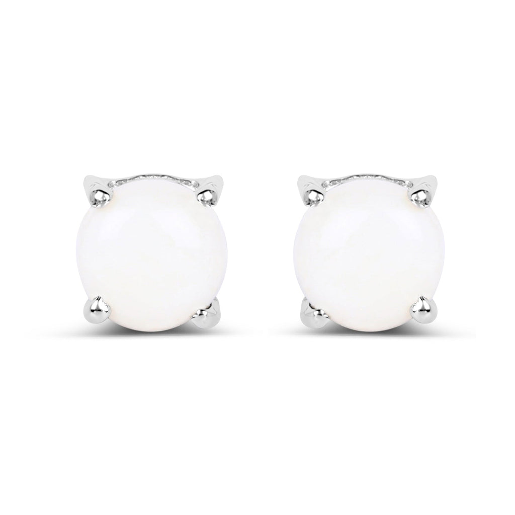1.18 Carat Genuine Opal .925 Sterling Silver Earrings