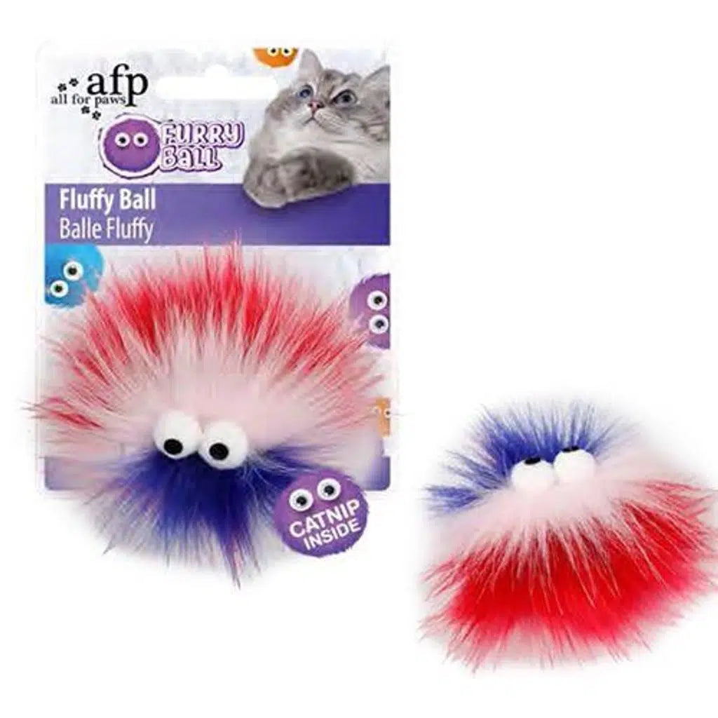 Afp Furry Ball Fluffer Catnip Toy Pink 9.5cm