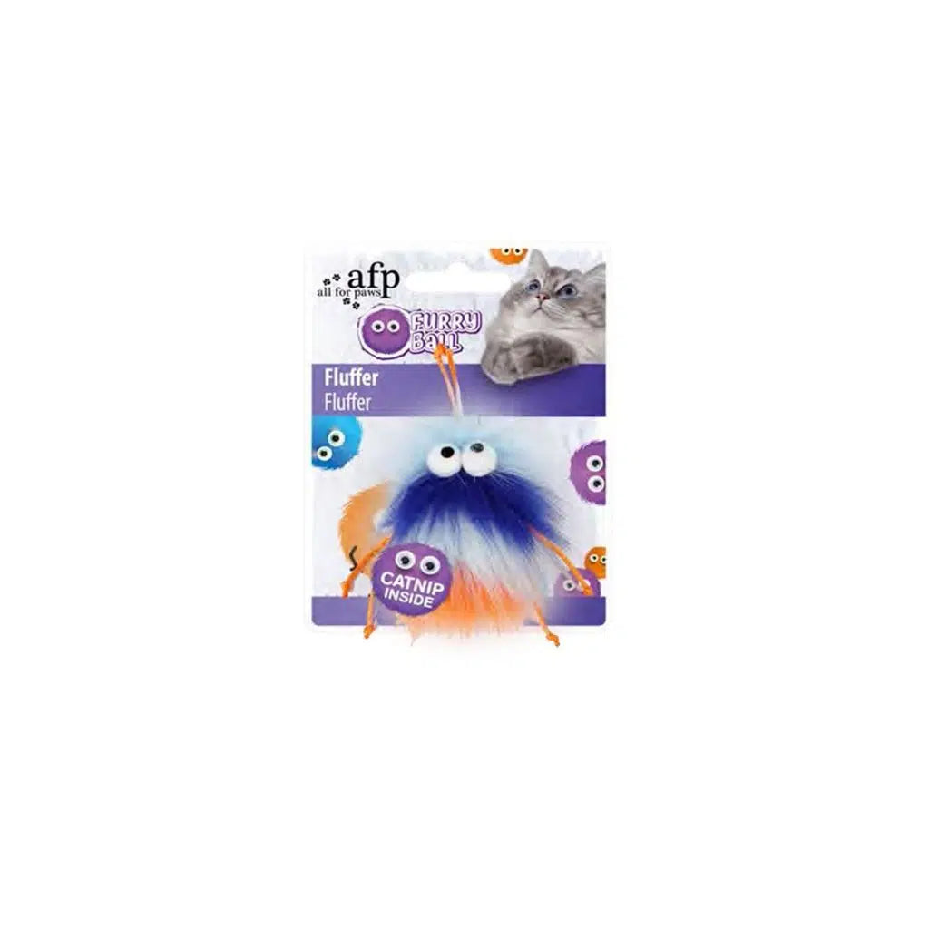 AFP Furry Ball-Fluffer Catnip Toy for Active Play 15x8x3.5 cm
