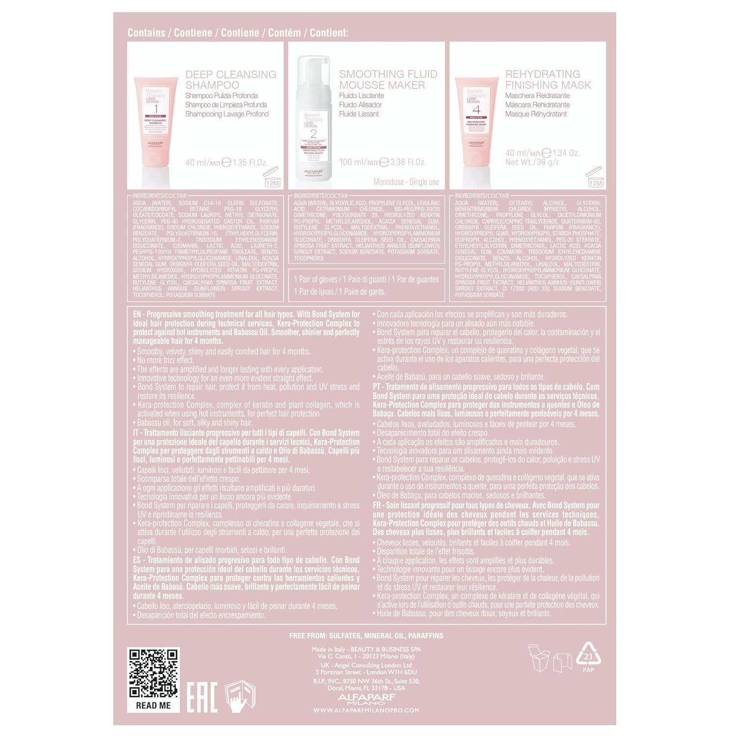 Alfaparf Milano At Home Keratin Hair Treatment Lisse Design