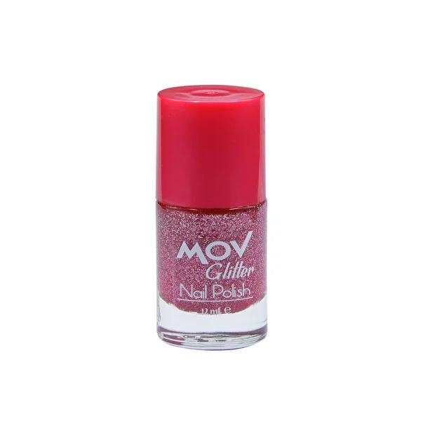 Mov Glitter Nail Polish - Shiny Finish, Nail Art Supplies, Cosmetic Nail Care
