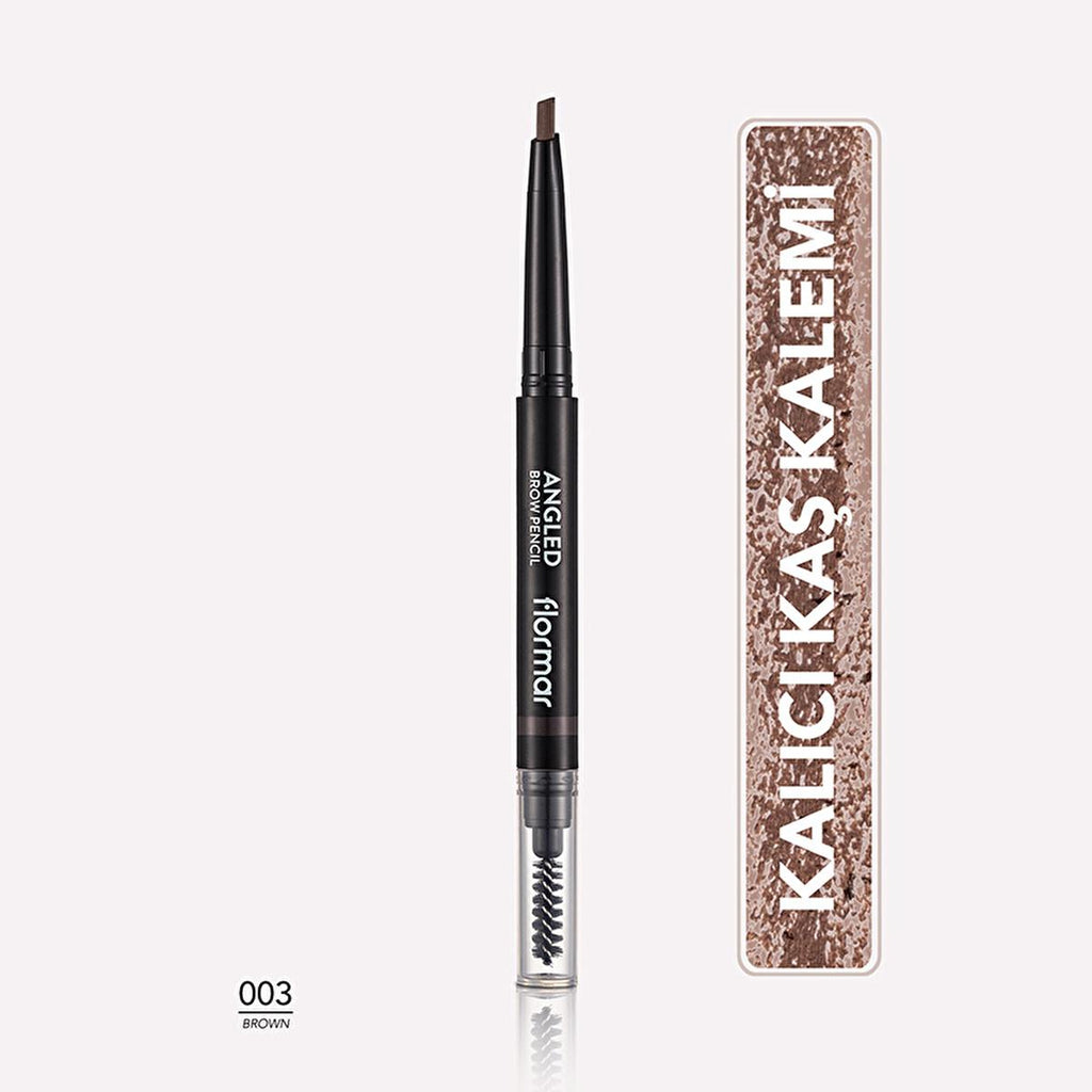 Flormar Angled Eyebrow Pencil with Brush - Long-Lasting, Natural Definition for Precise Brows