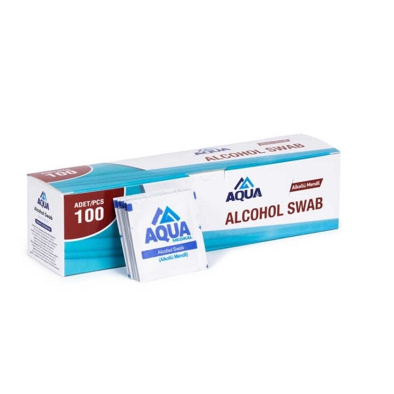 Aqua Swab Alcohol Prep Pads for Skin Cleansing 100 Count