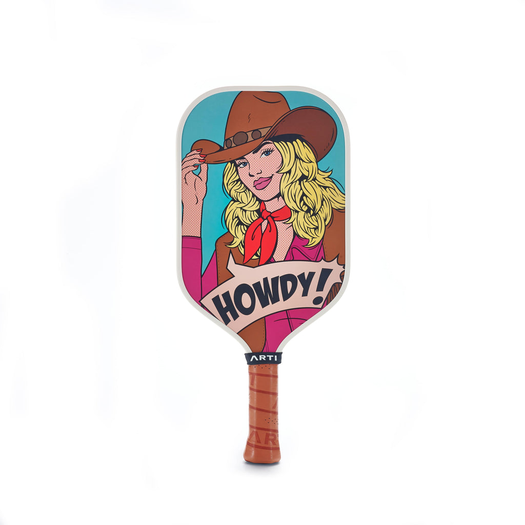 ARTI 16mm T700 Carbon Fiber Kristen & Kristy "HOWDY" Pickleball Paddle - USA Pickleball Approved