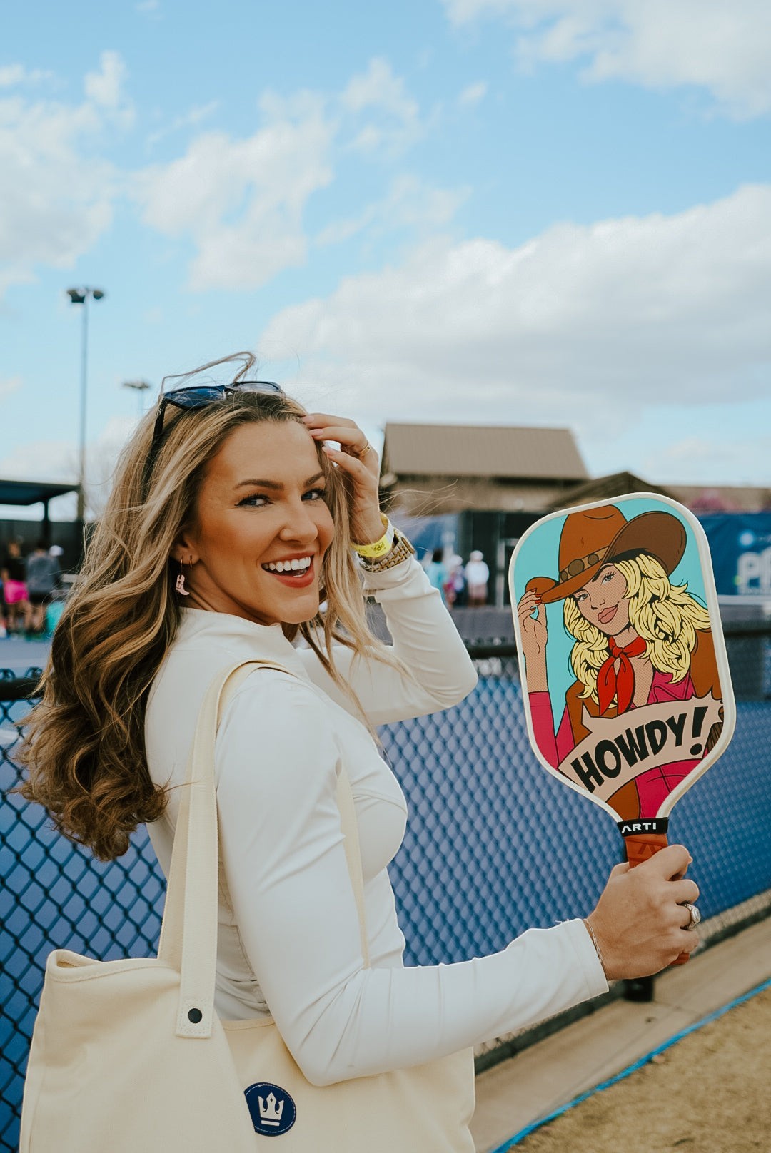 ARTI 16mm T700 Carbon Fiber Kristen & Kristy "HOWDY" Pickleball Paddle - USA Pickleball Approved