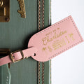 Charleston Luggage Tag Wedding Favor or Travel Souvenir Gift: Pink w/ Gold