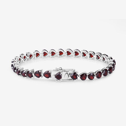 15.50 Carat Genuine Garnet .925 Sterling Silver Bracelet