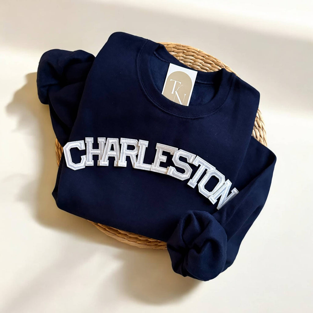 Threads And Needles, INC. - CHARLESTON sc Sweatshirt, South Carolina Gifts: Light Pink / XL