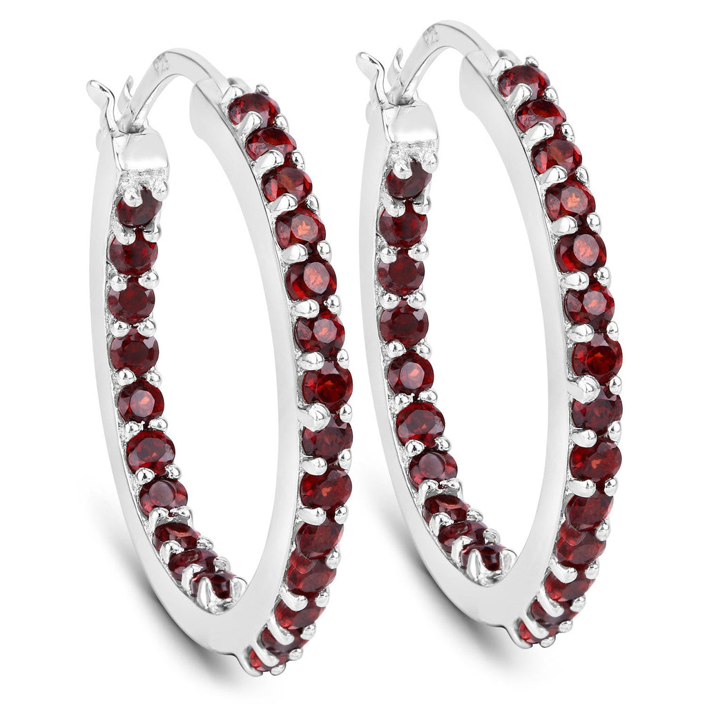 1.92 Carat Genuine Garnet .925 Sterling Silver Earrings