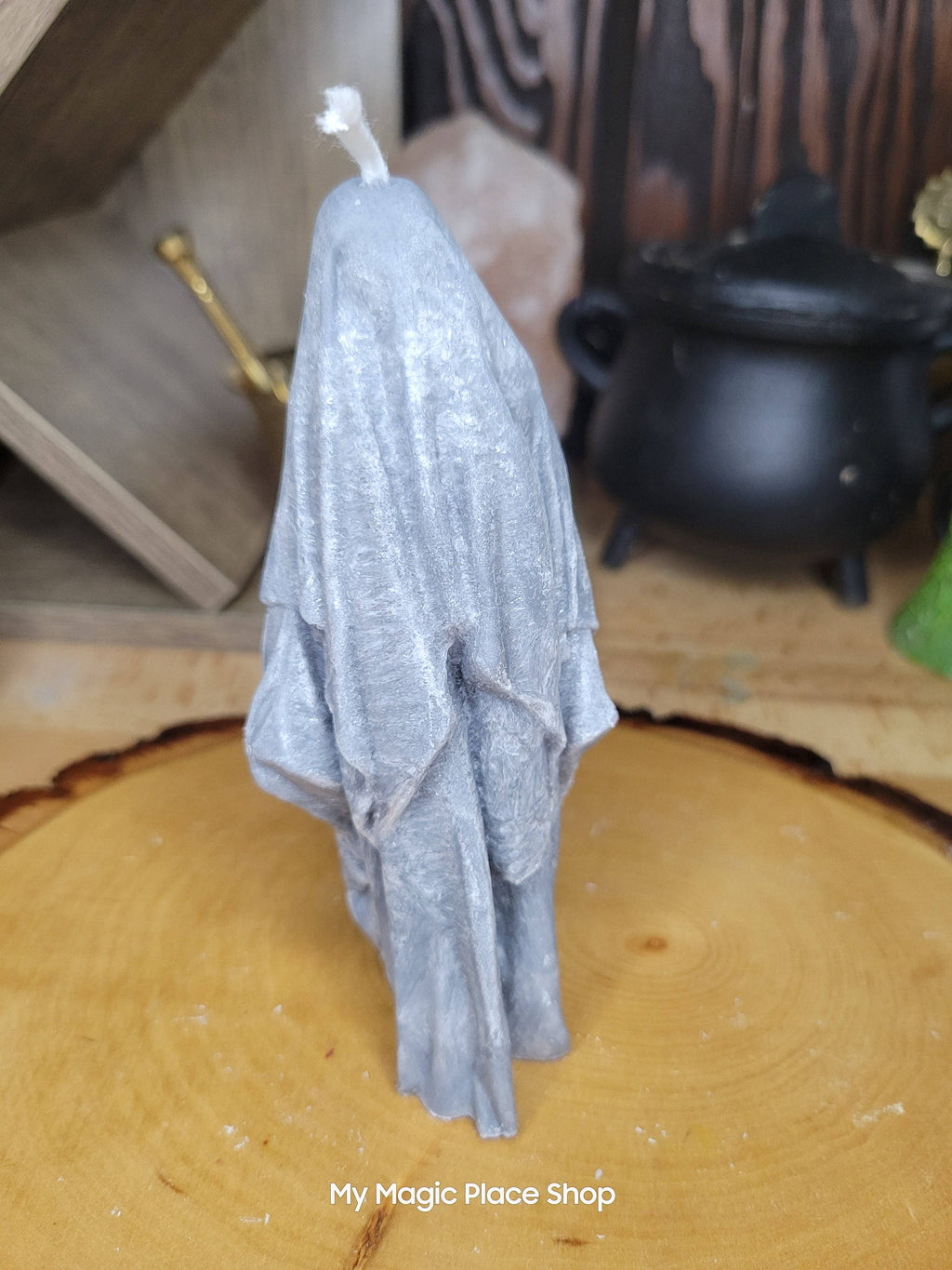 Ghost Handmade Candle , Palm wax Candle , Halloween Candle , white Ghost candle: Orange