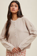 Henley Button-up Sweater: Shell
