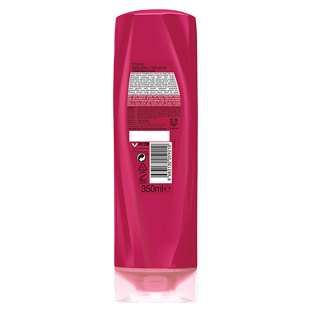 Elidor Brazilian Keratin Therapy Hair Serum - Nourishes, Smooths, and Adds Shine to Hair - 11.83 fl oz