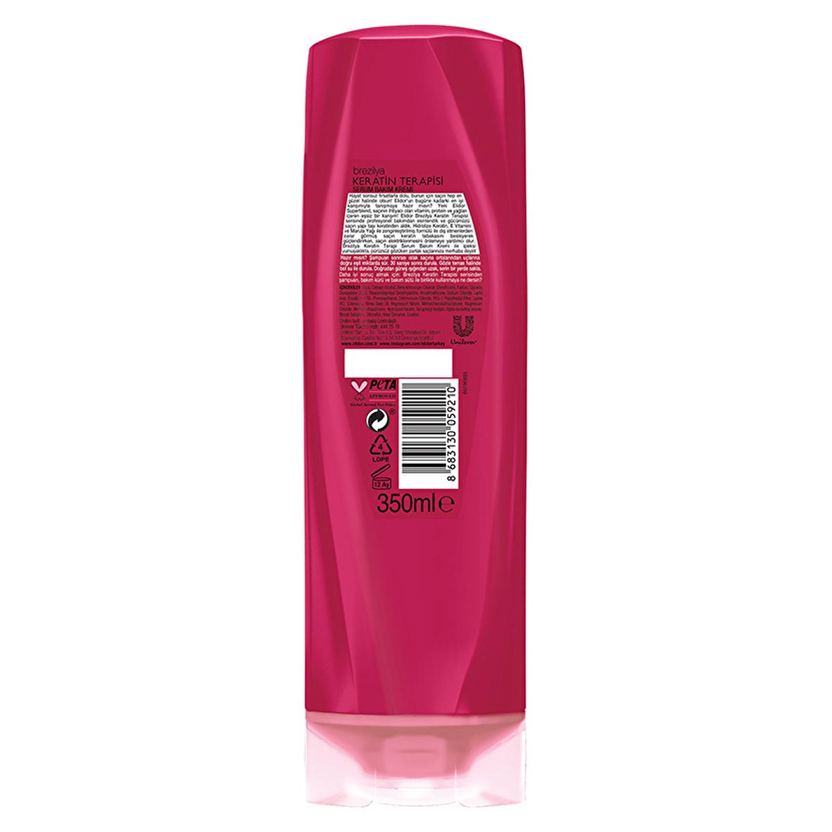 Elidor Brazilian Keratin Therapy Hair Serum - Nourishes, Smooths, and Adds Shine to Hair - 11.83 fl oz