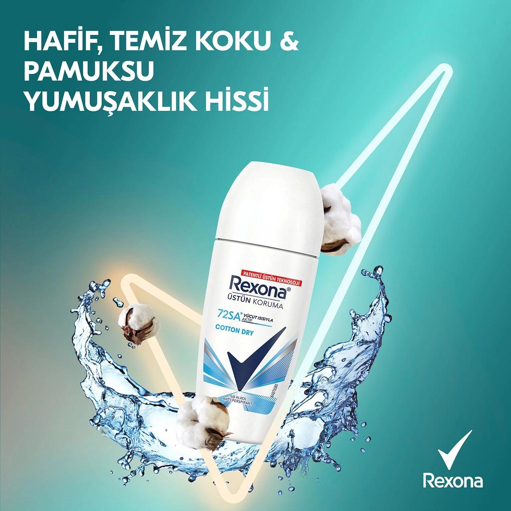 Rexona Cotton Dry Roll-On Deodorant with 72H Protection 50ml