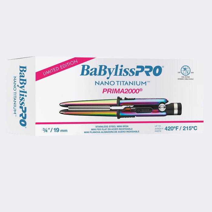 BaBylissPRO Iridescent Nano Titanium Prima2000 3/4" Mini Flat Iron