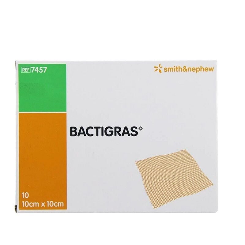 Smith & Nephew Bactigras Paraffin Gauze Dressing 10x10cm 5-Pack