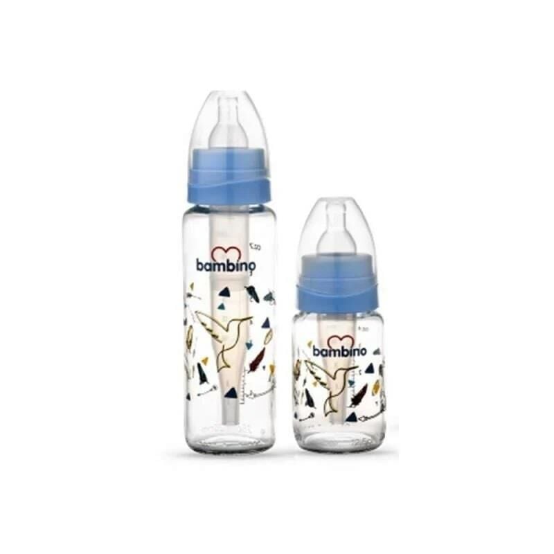 Bambino Glass Baby Bottle Set for Easy Feeding 2-Pack
