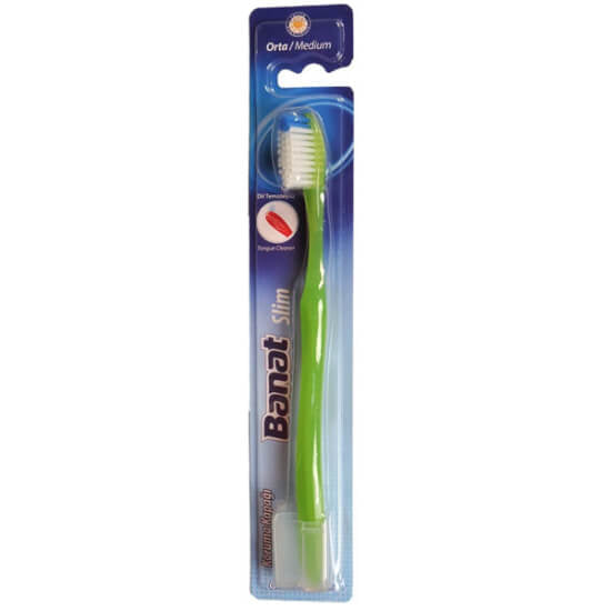 Banat Slim Adult Medium Bristle Toothbrush 1 Count