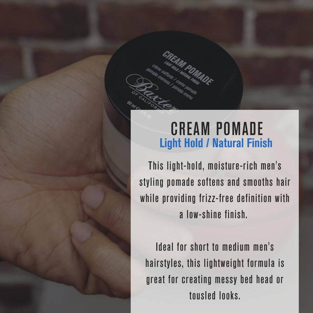 Baxter of California Cream Pomade for Men, Natural Finish, Light Hold