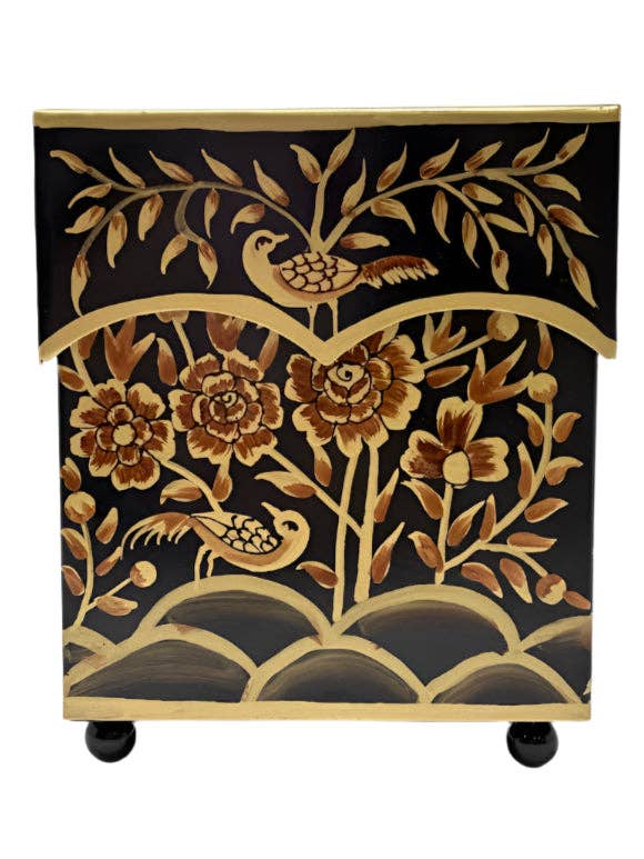The Enchanted Home - Black & Gold Pheasant Tissue Holder