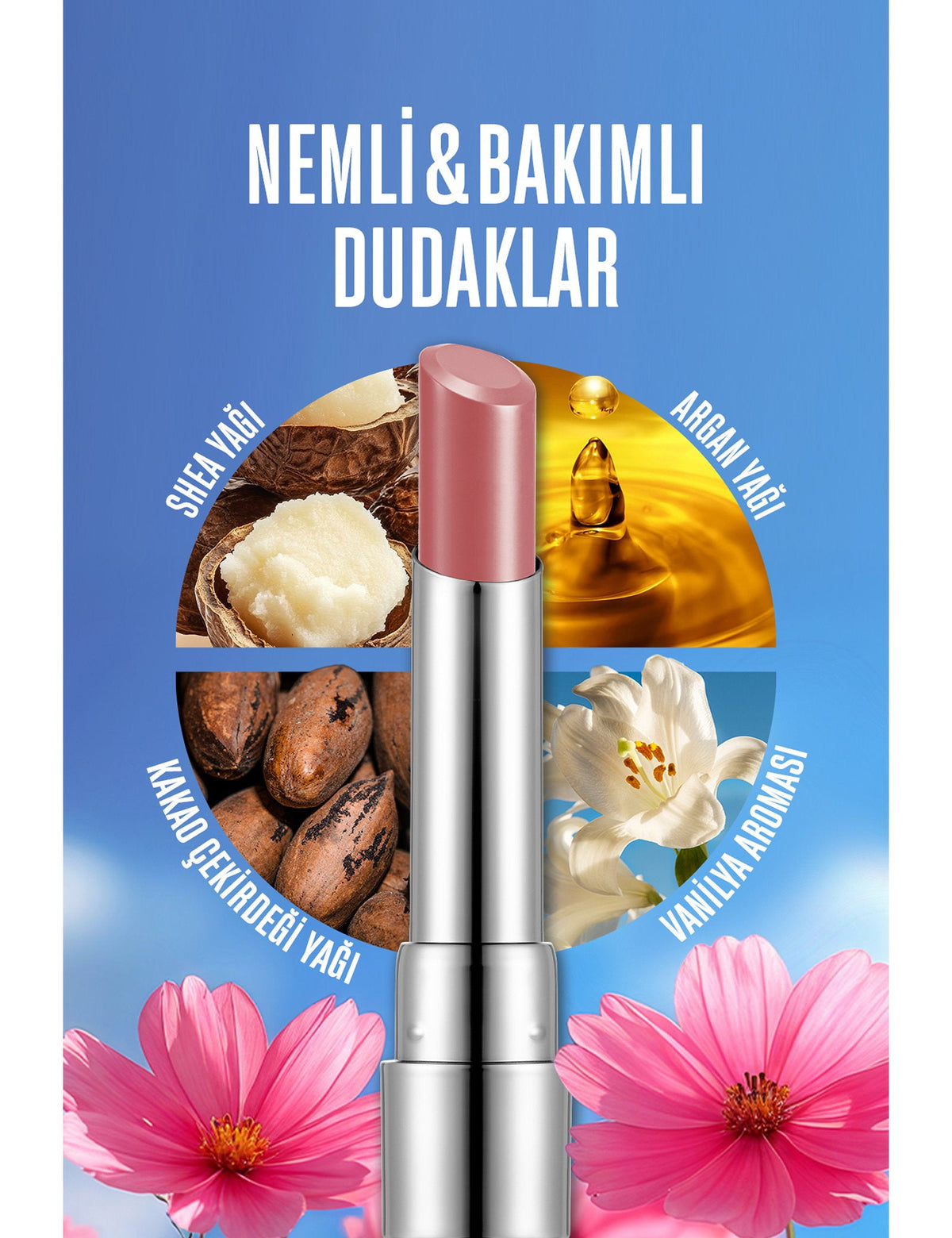 Flormar Sheer Up Moisturizing Lipstick Glossy Finish 3g