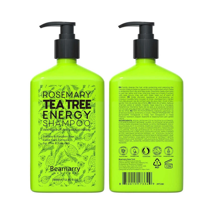 Beamarry Rosemary Tea Tree Energy Shampoo for Fine Hair 380 ml