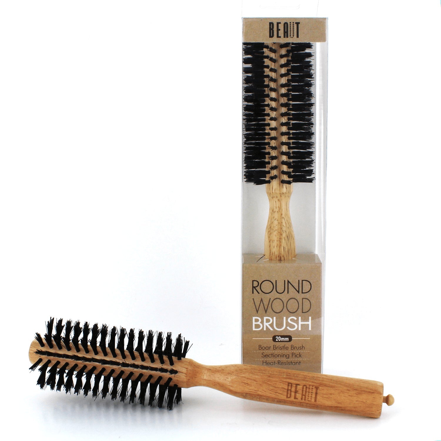 Beaut Round Wood Hair Brush 20mm