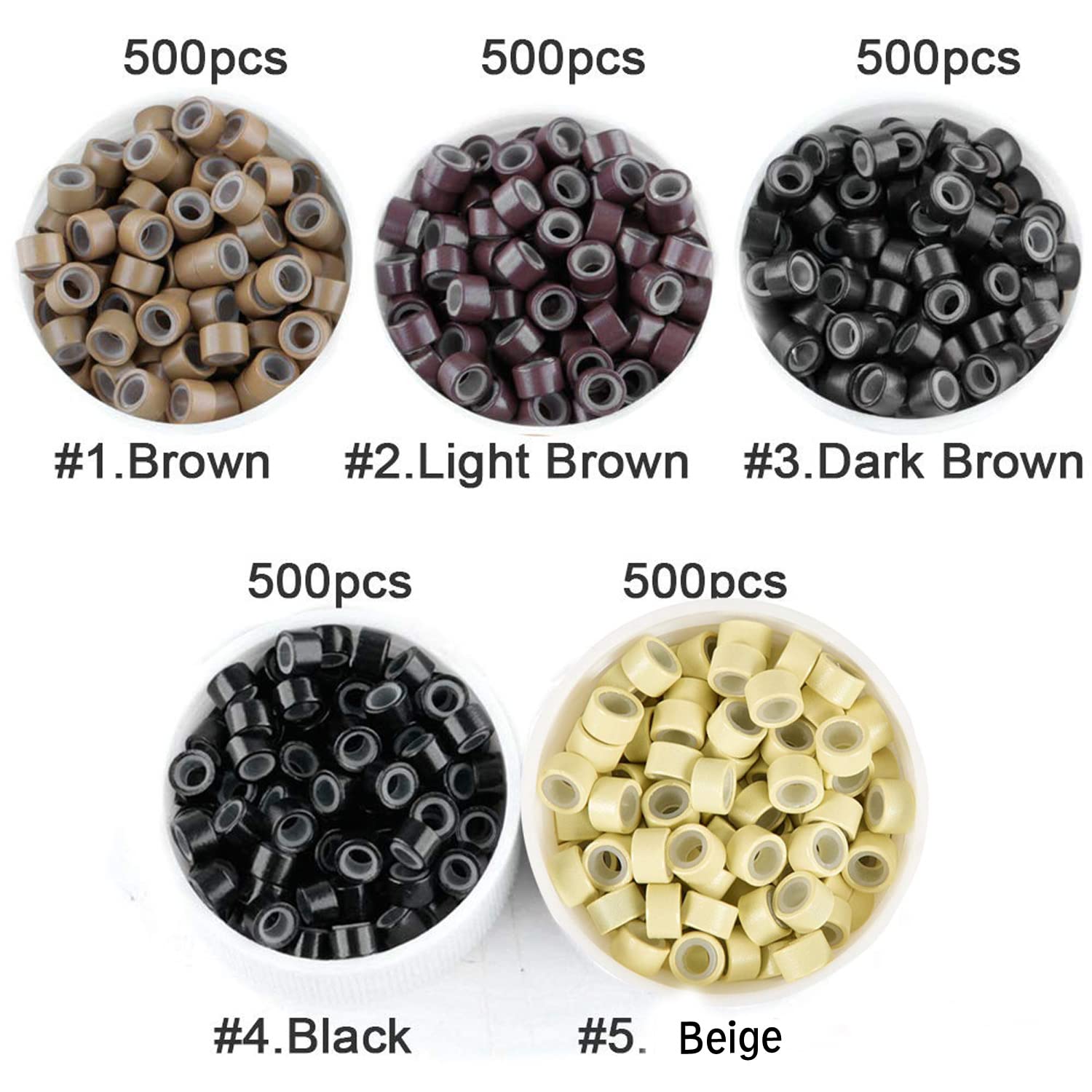 Beaut Silicone Micro Ring 5mm 500 Pcs Hair Extensions