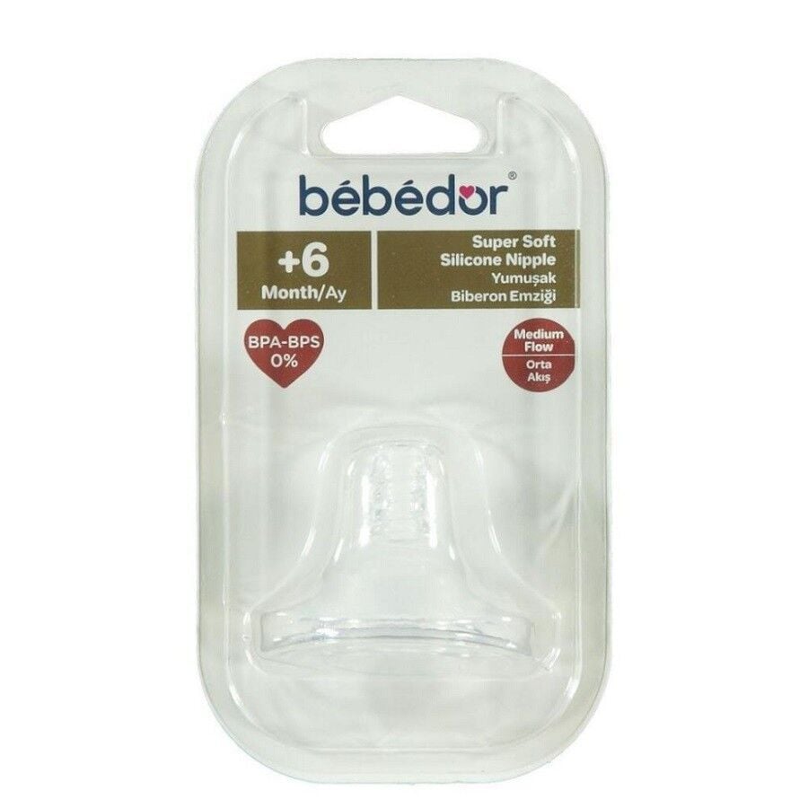 Bebedor Soft Silicone Bottle Nipple Medium Flow 6+ Months