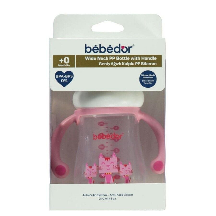Bebedor Wide Neck PP Baby Bottle with Handles 250 ml
