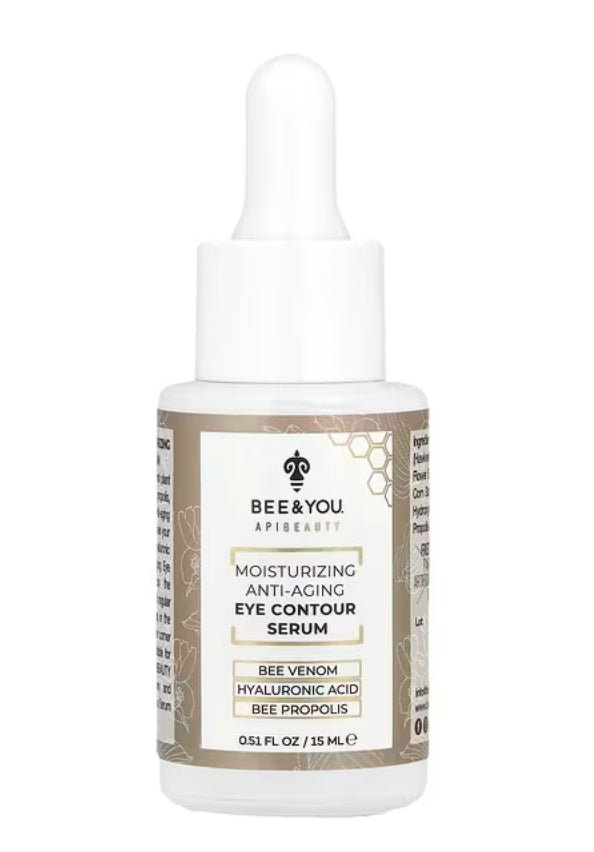Bee & You Anti-Aging Natural Eye Contour Serum for Puffy Eyes, Circles & Bags with Bee Venom & Hyaluronic Acid, 0.51 fl oz