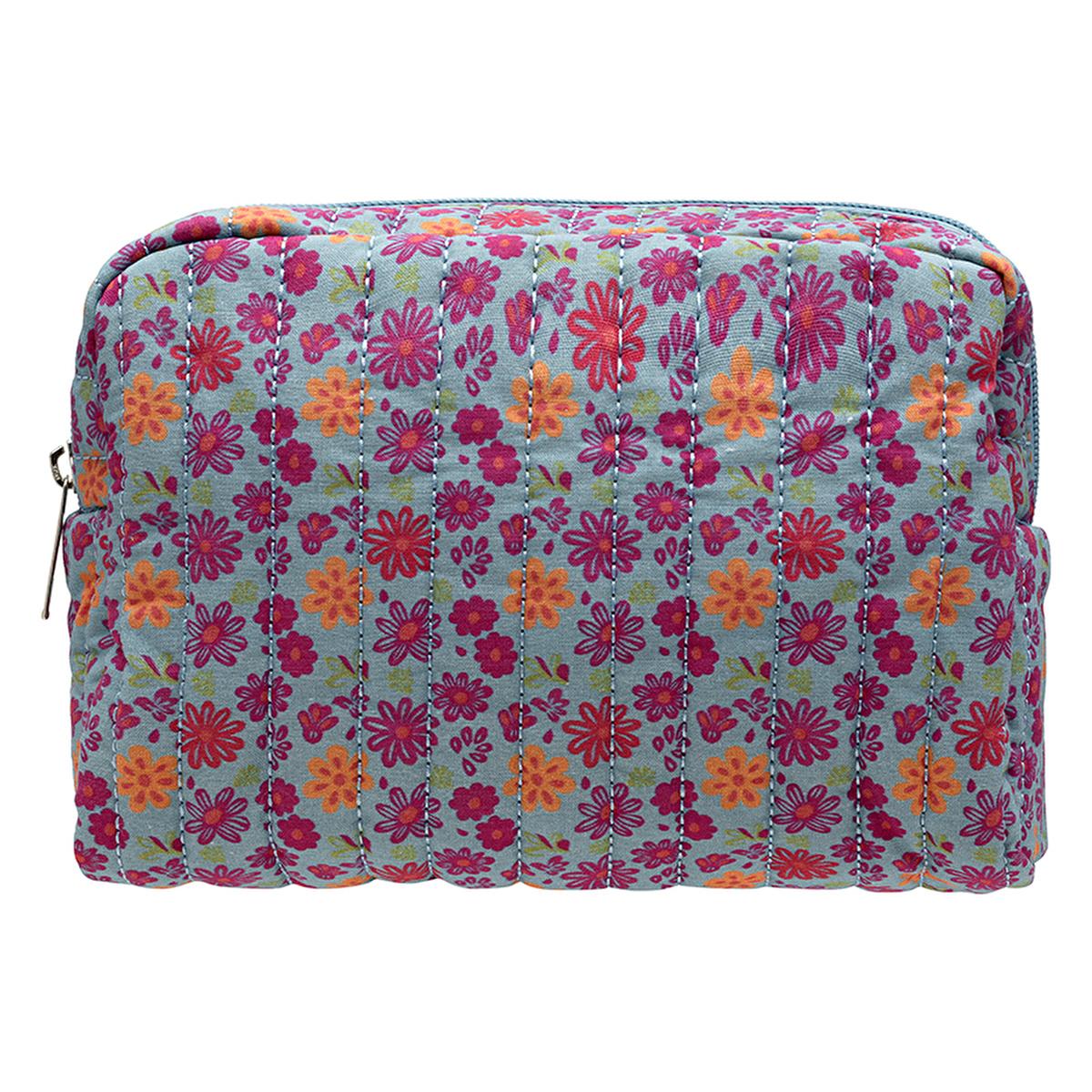 Eklips Quilted Cosmetic Bag: Stylish & Compact Makeup Organizer - Perfect Travel Size.
