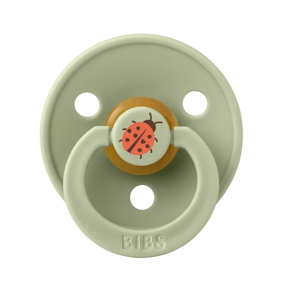 Bibs Studio Colour Ladybug Rubber Pacifier Sage Size 3 18+ Months
