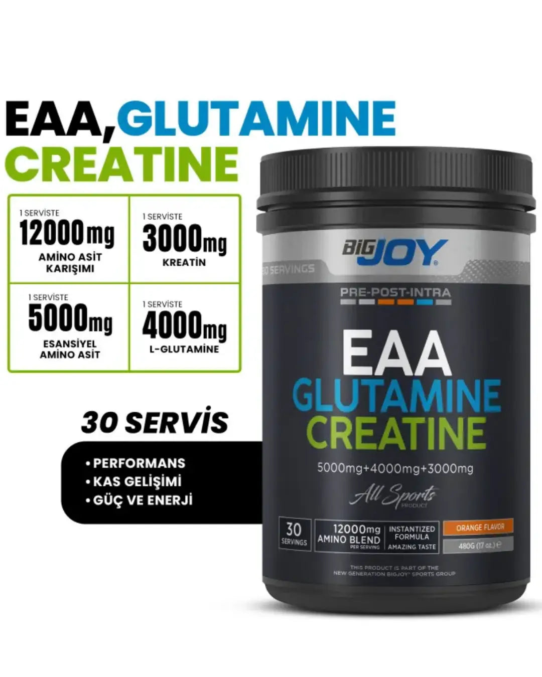 Bigjoy Sports EAA & Glutamine & Creatine Orange Complex 480g