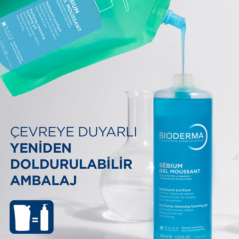 Bioderma Sebium Foaming Gel Refill Purifying Cleanser 400 ml