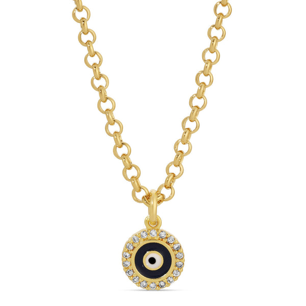Black and Diamond Evil Eye Necklace | Meghan Bo