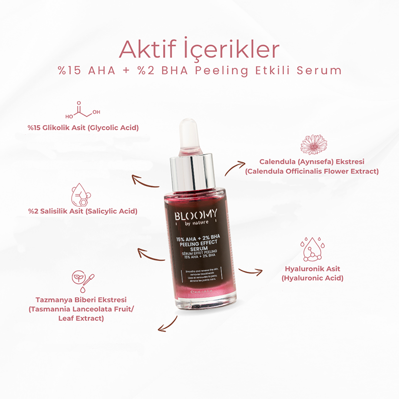 Bloomy By Nature 15% AHA & 2% BHA Peeling Serum 30 ml