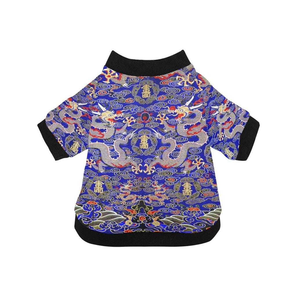 Blue Imperial Dragon Round Neck Shirt
