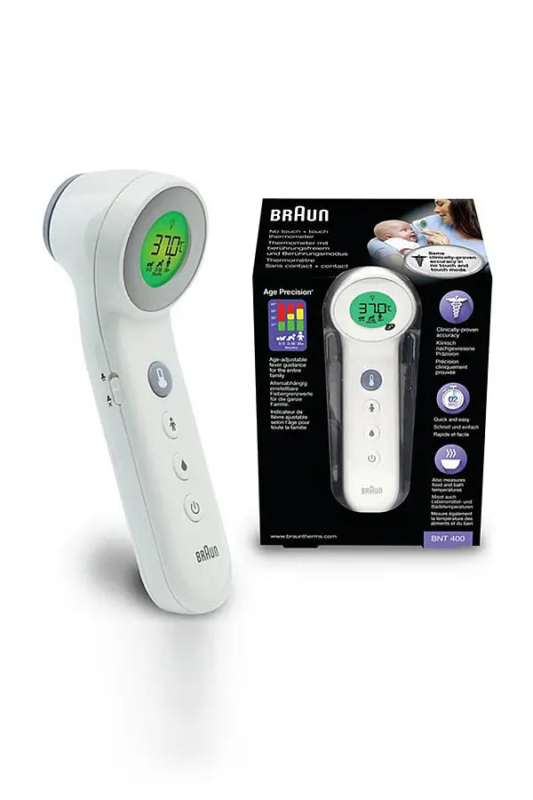 Braun BNT400 No Touch + Touch Forehead Thermometer with Age Precision