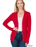 Snap Cardigan Full Sleeve - Burgundy