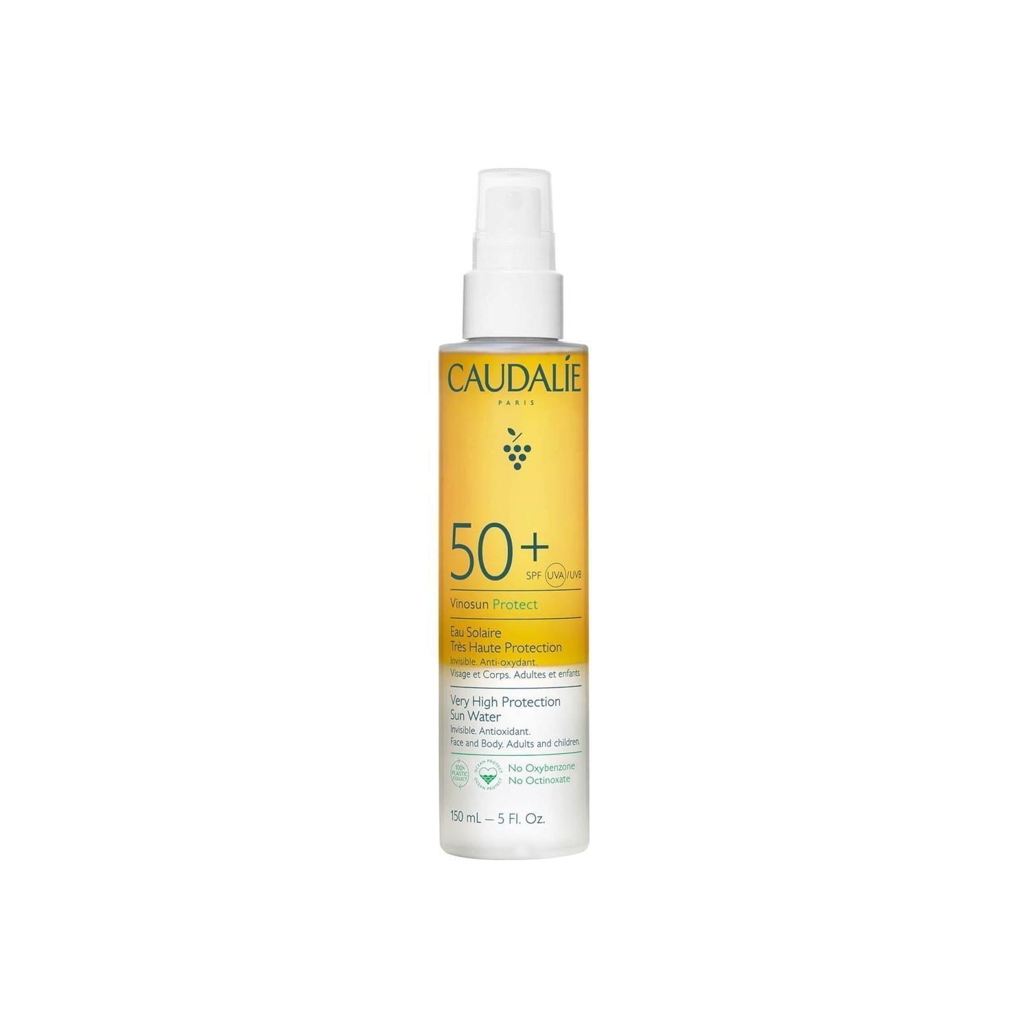 Caudalie Vinosun Protect SPF50 Sunscreen: High UVA/UVB Protection for Face, Body & Hair. Vegan, Antioxidant-Rich Formula