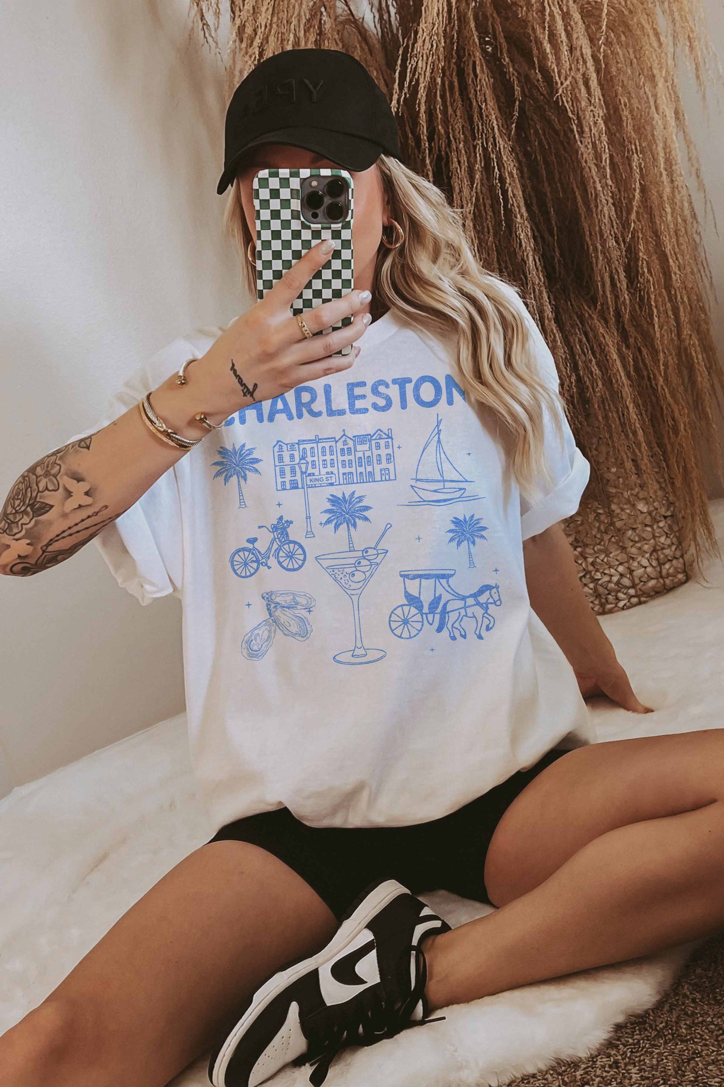 GOOD DAY STREET - CHARLESTON OVERSIZED TEE: WHITE / M/L