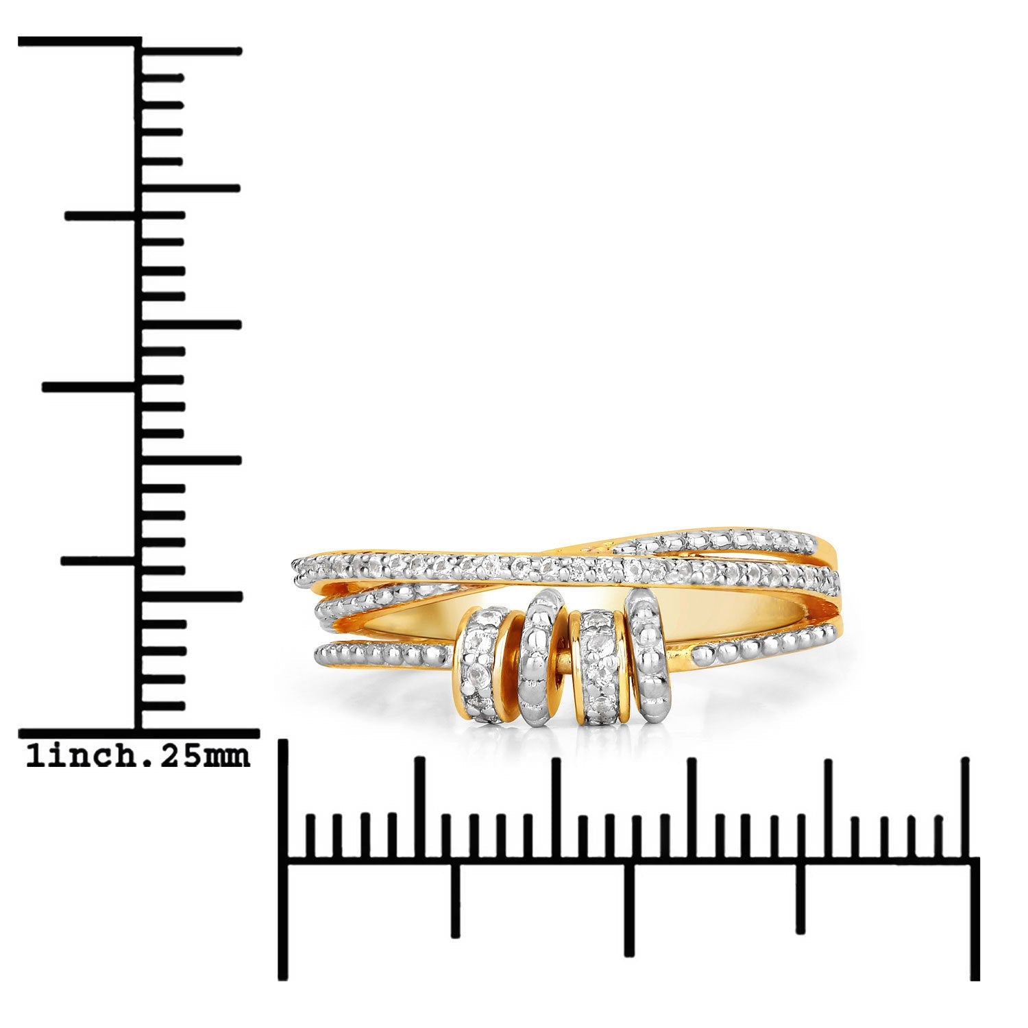 0.20 Carat Genuine White Topaz .925 Sterling Silver Ring